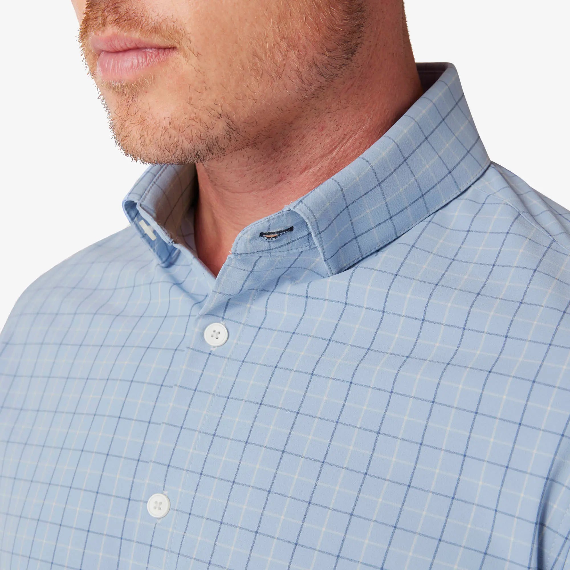 Leeward Blue Lustre Danbury Plaid Dress Shirt