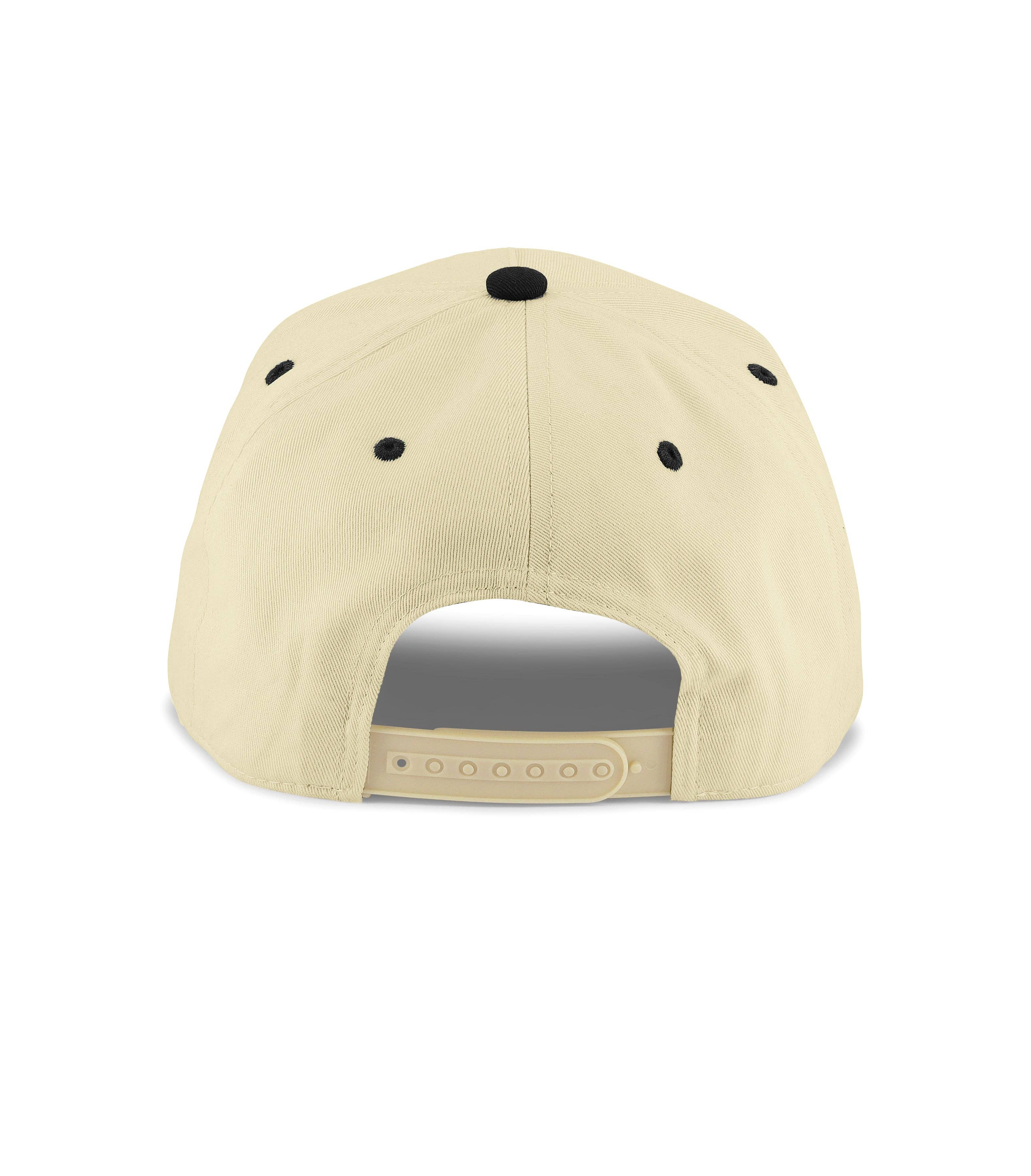 Dad Brand | Dad 3D Puff Snapback - Cream Black 5-Panel | Beige
