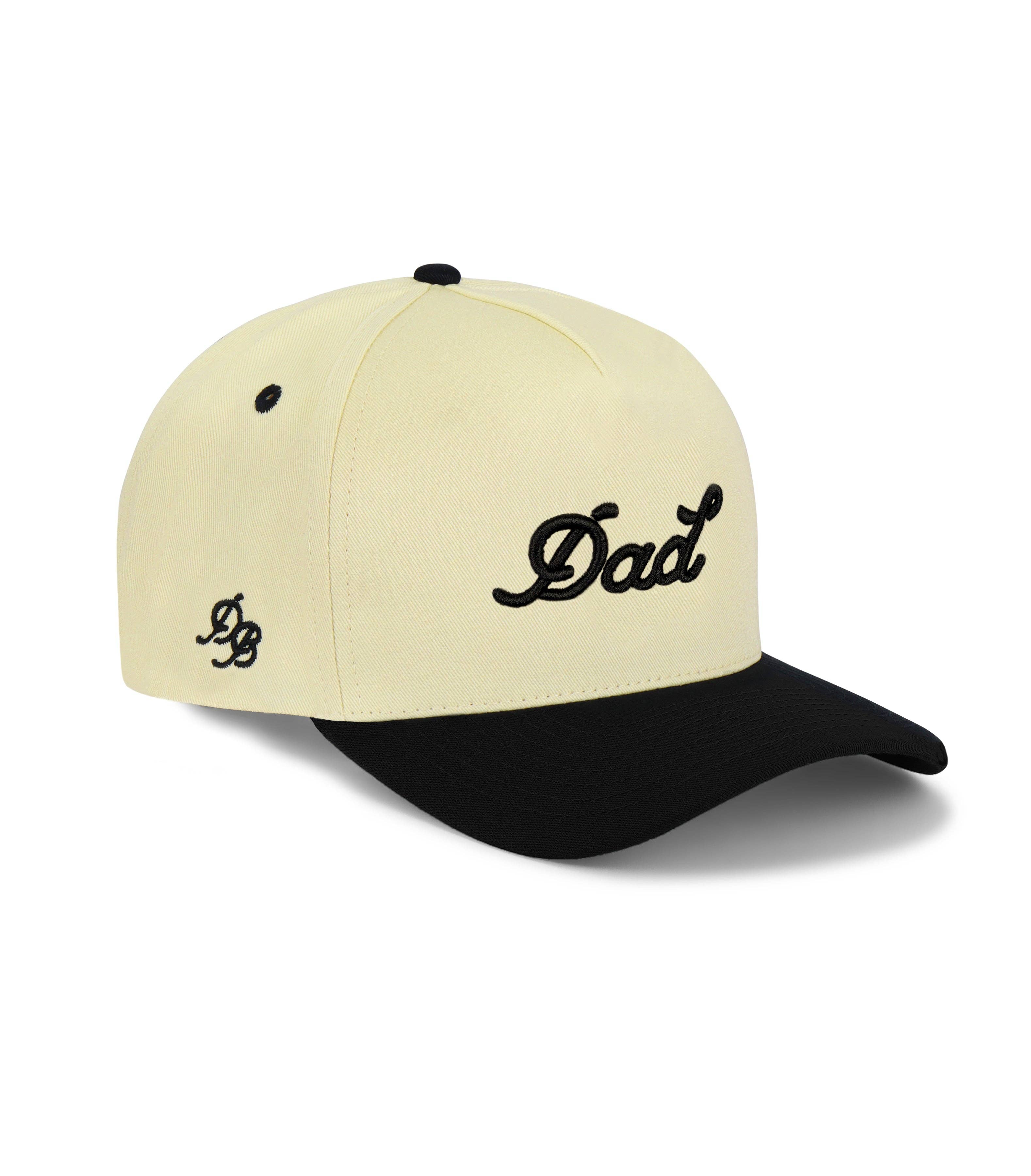 Dad Brand | Dad 3D Puff Snapback - Cream Black 5-Panel | Beige