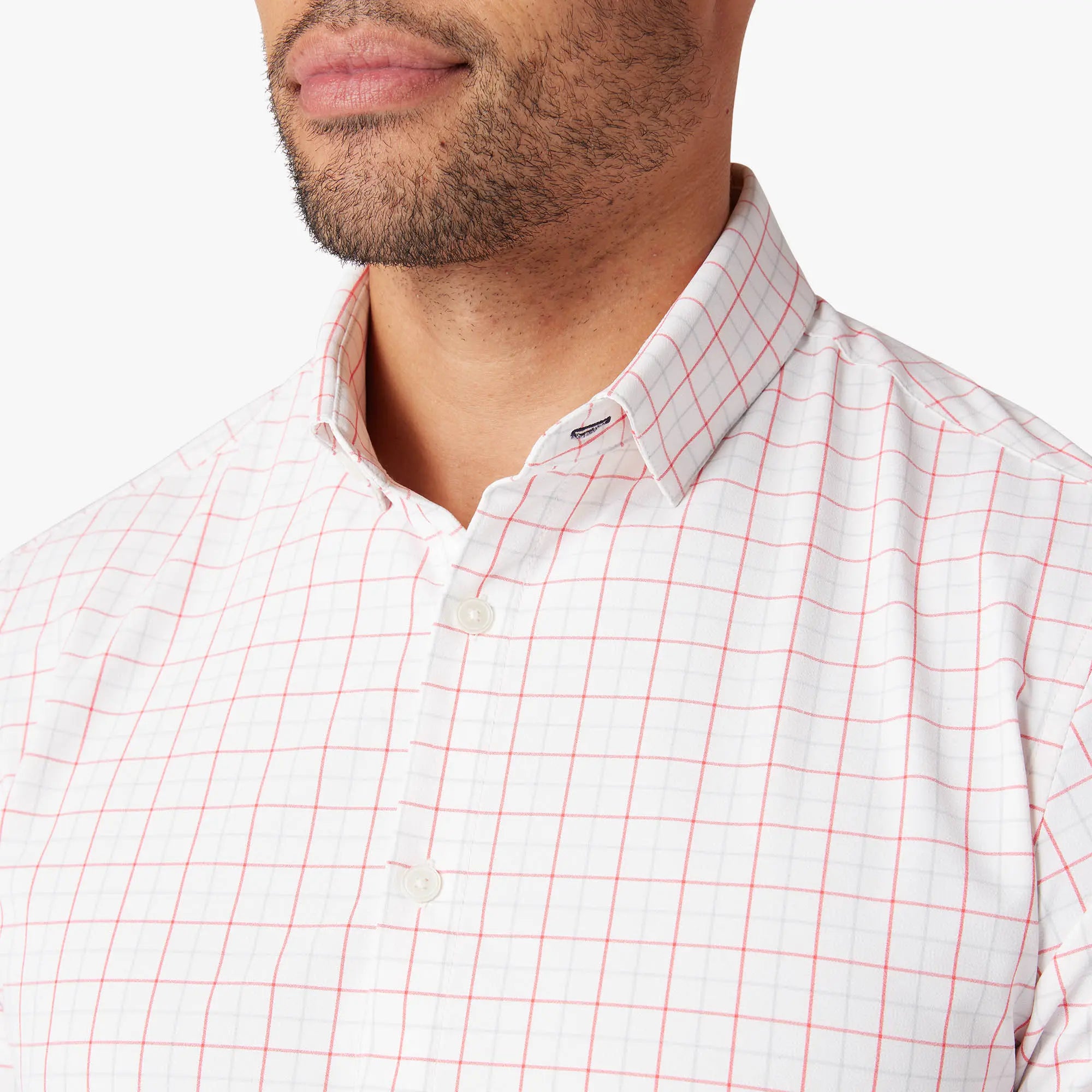 Leeward White Danbury Plaid Dress Shirt