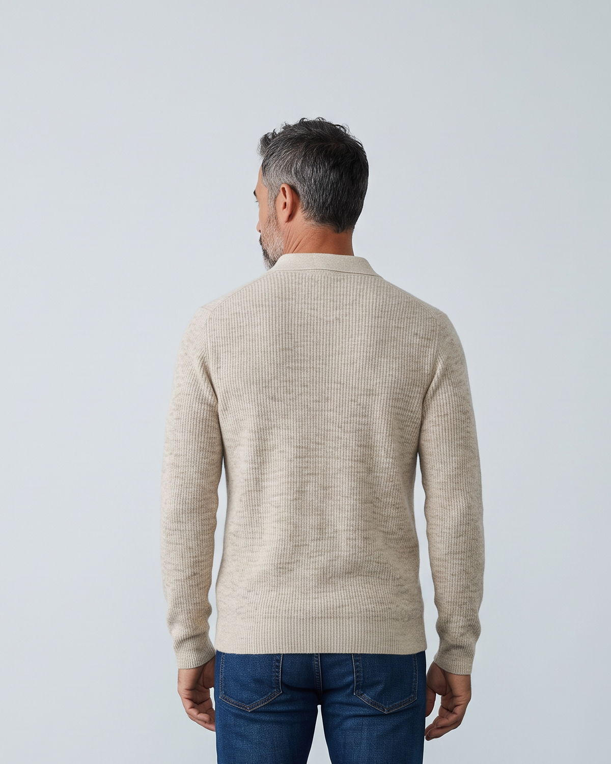 Criquet | Long Sleeve Bungalow Sweater Polo | Oat Beige