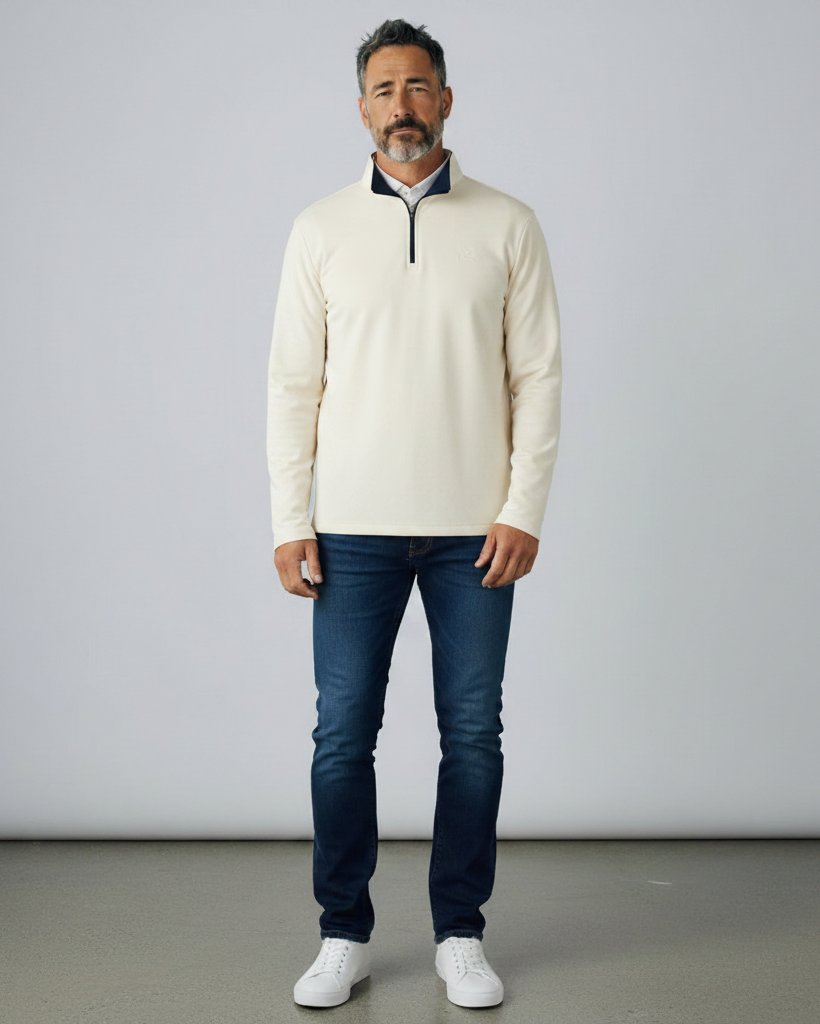 Rhoback | Solid Performance Q-Zip | Ivory White
