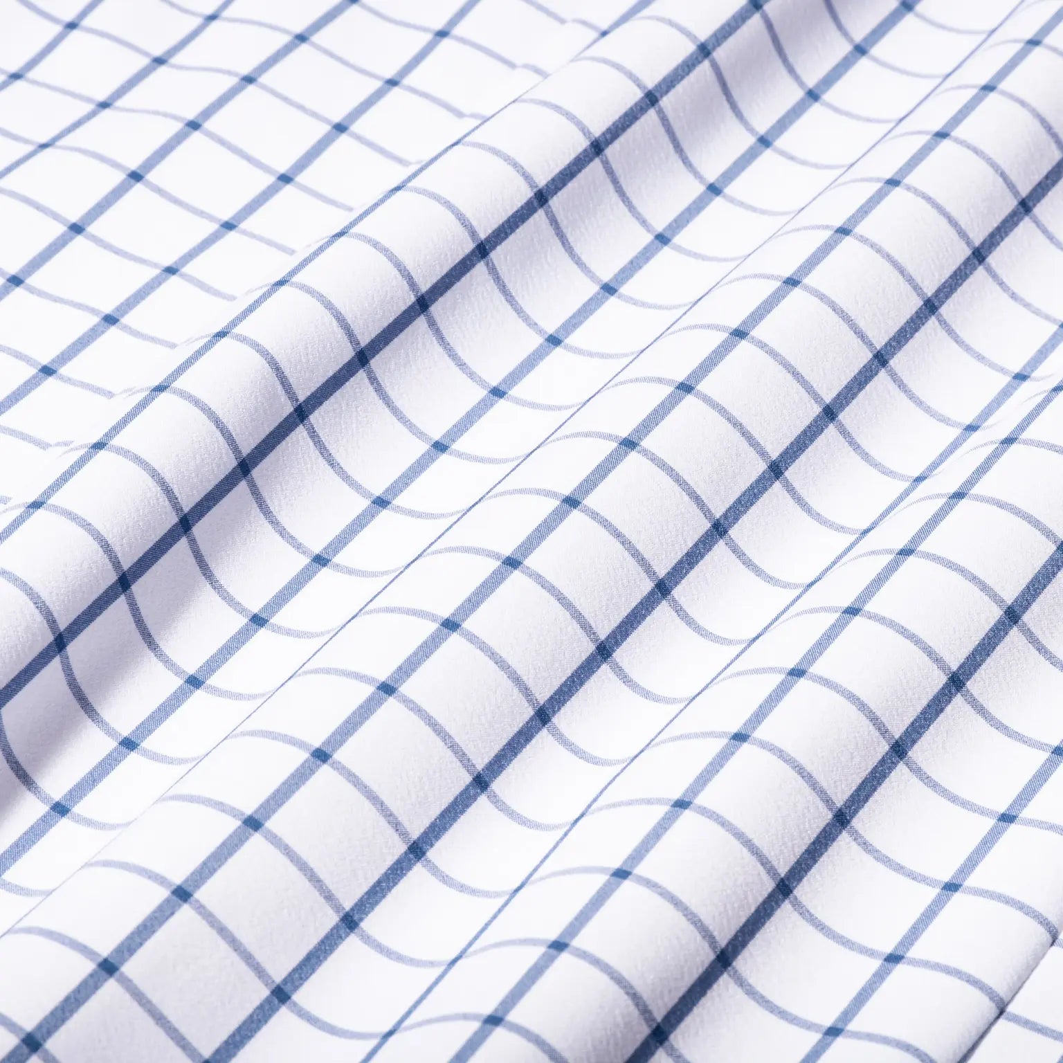 White Navy Windowpane Dress Shirt