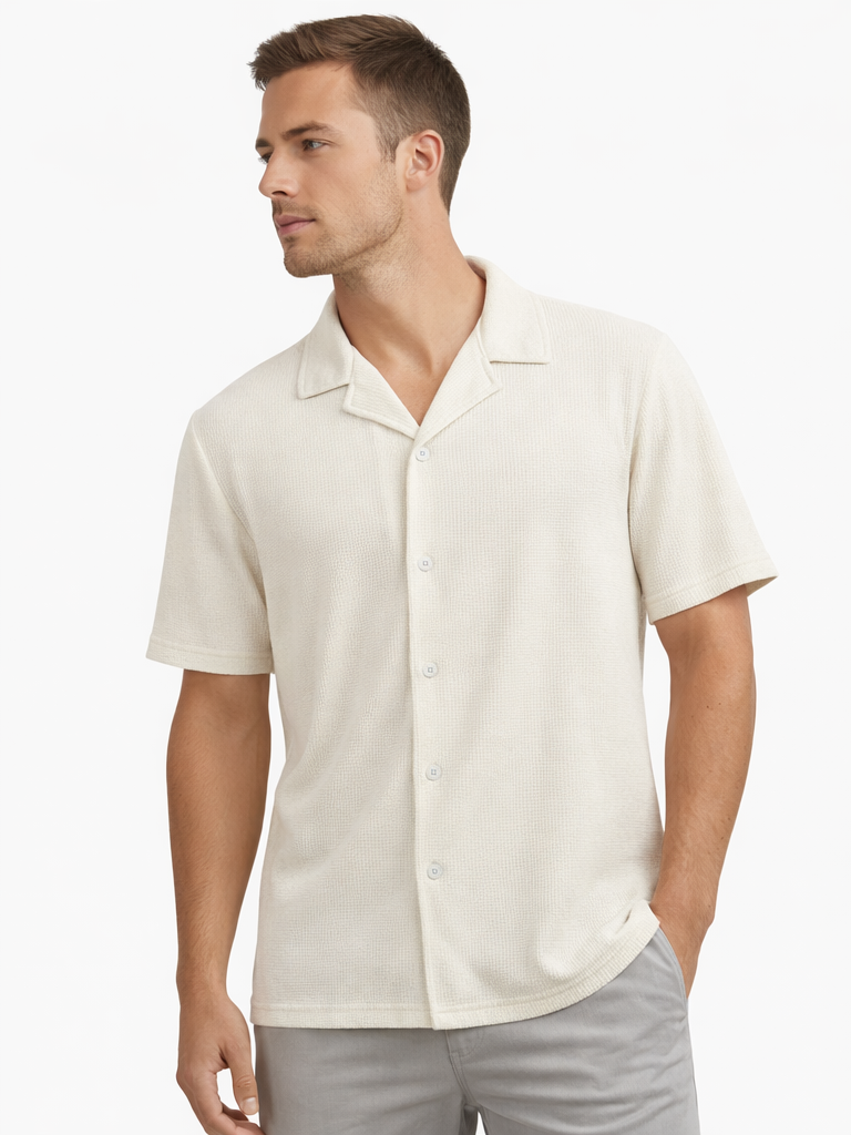 DIBI | Camp Knit Shirt | White