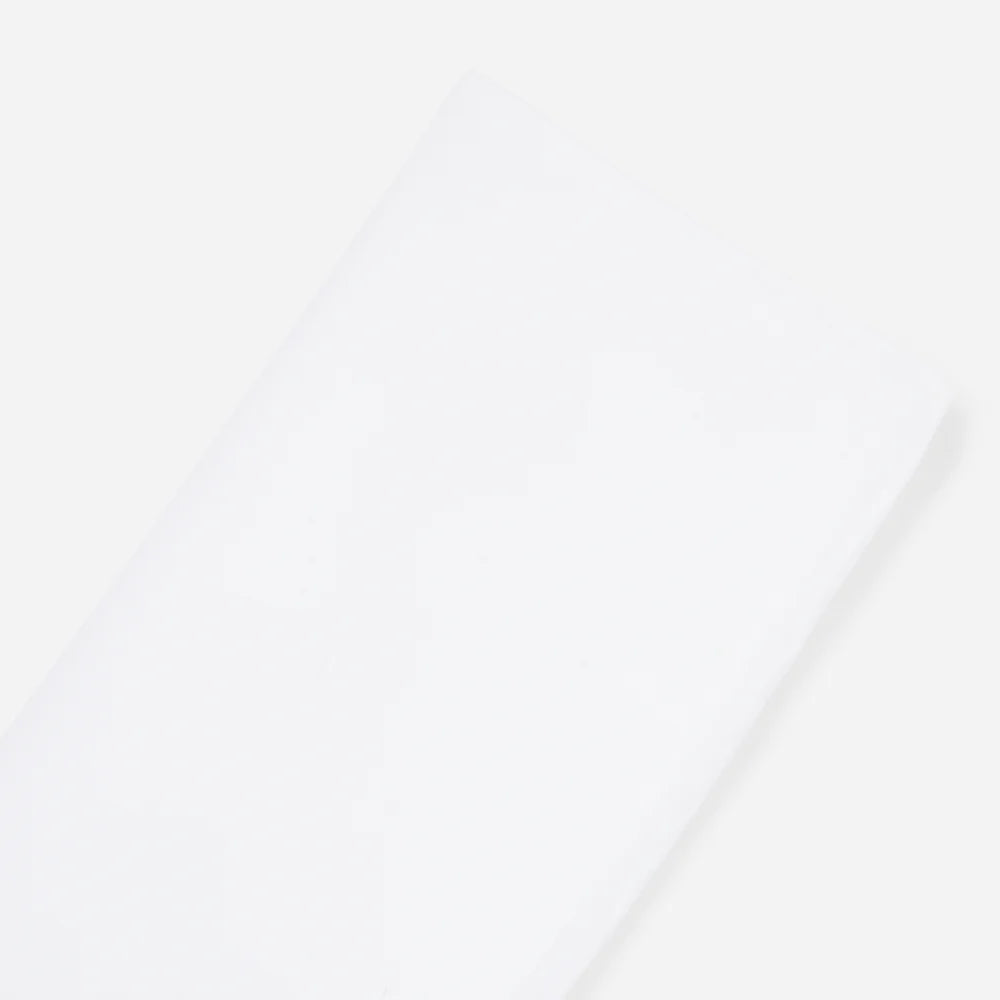 Tie Bar | Solid White Cotton Pocket Square | White