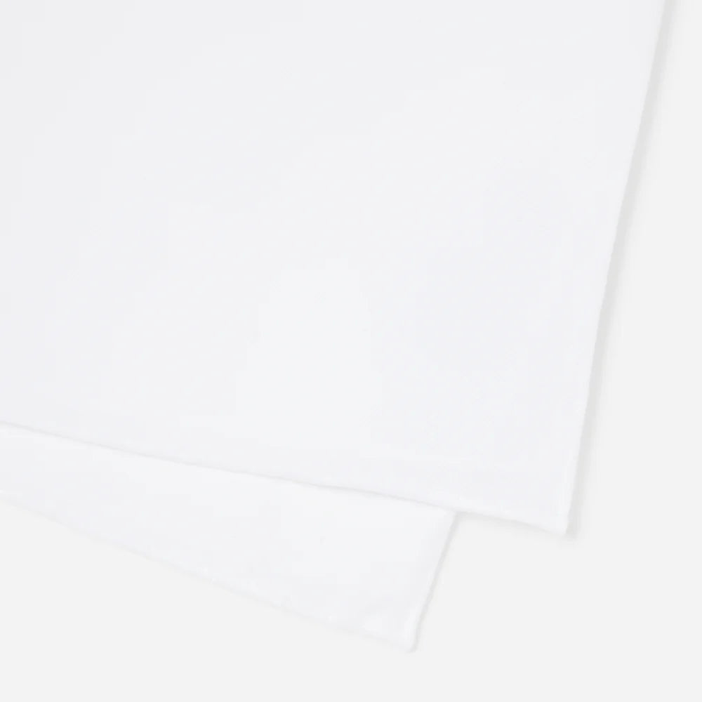 Tie Bar | Solid White Cotton Pocket Square | White