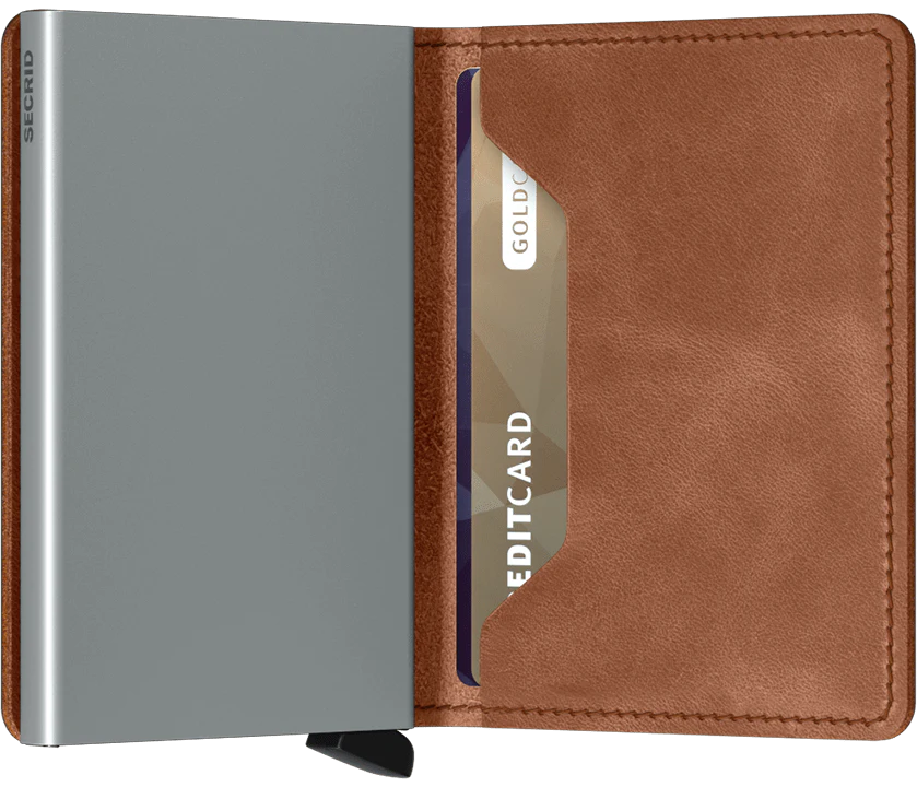 Vintage Cognac Slim Wallet