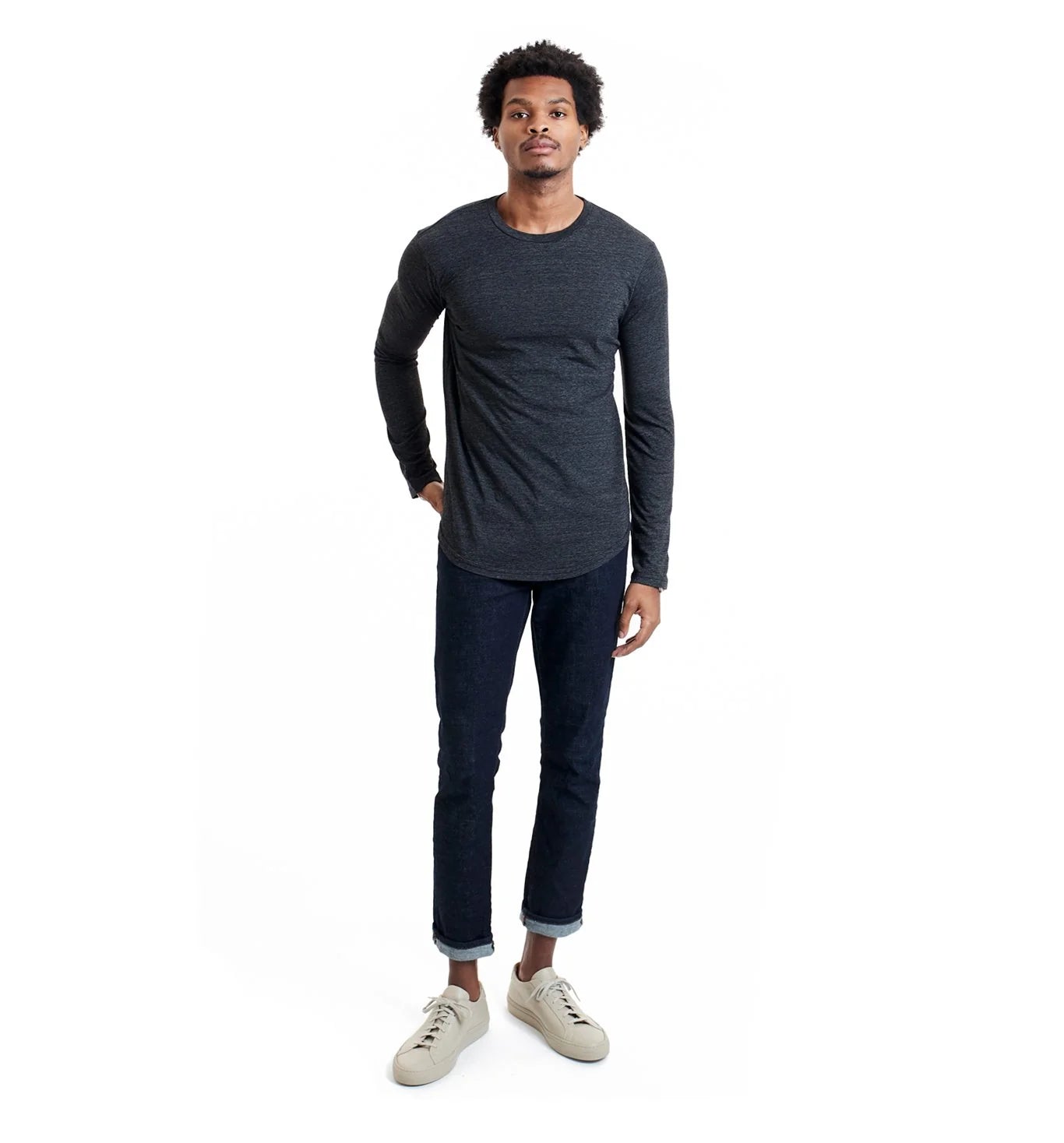 Long Sleeve Tri-Blend Scallop