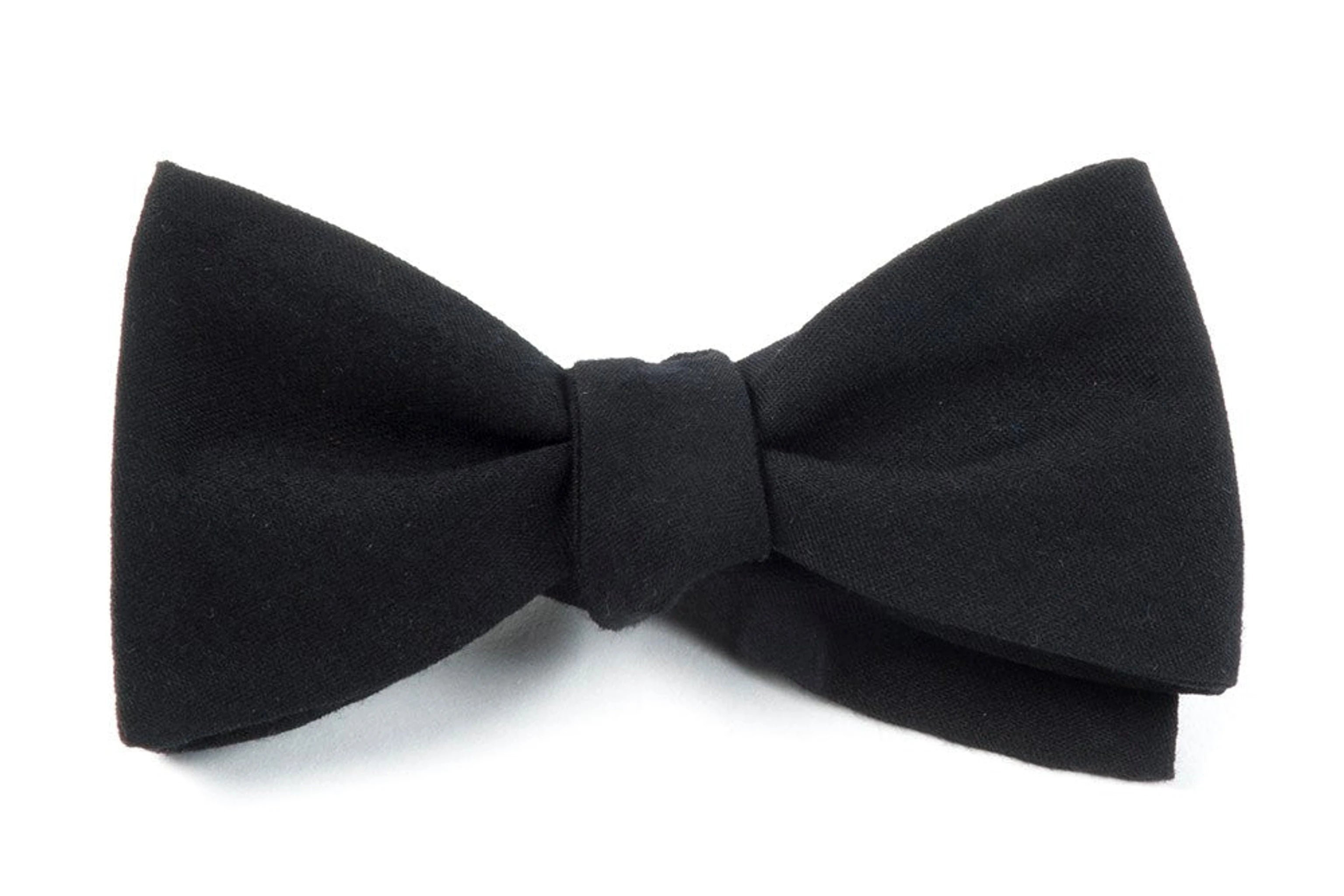 Solid Wool Black Bow Tie