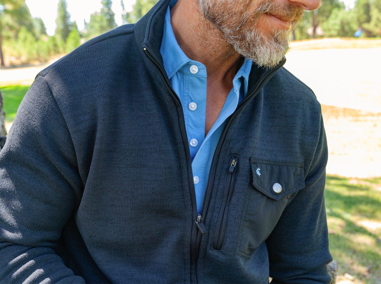 Black Sweater Fleece Jacket