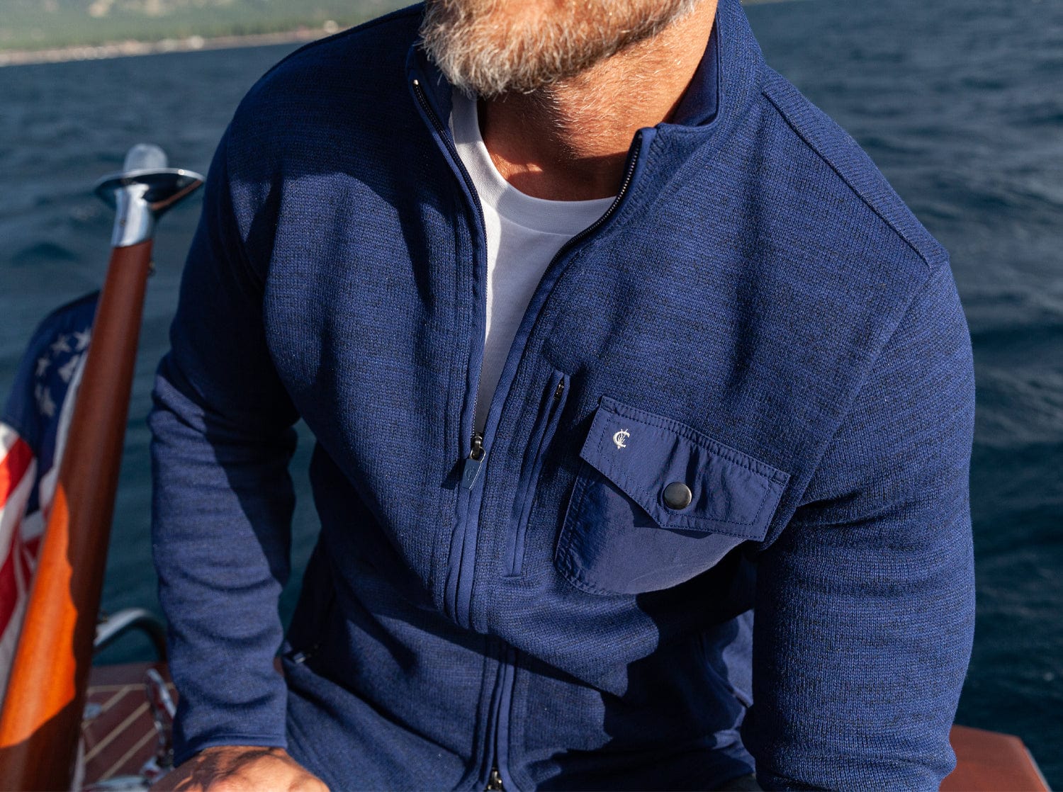 Navy Sweater Fleece Jacket