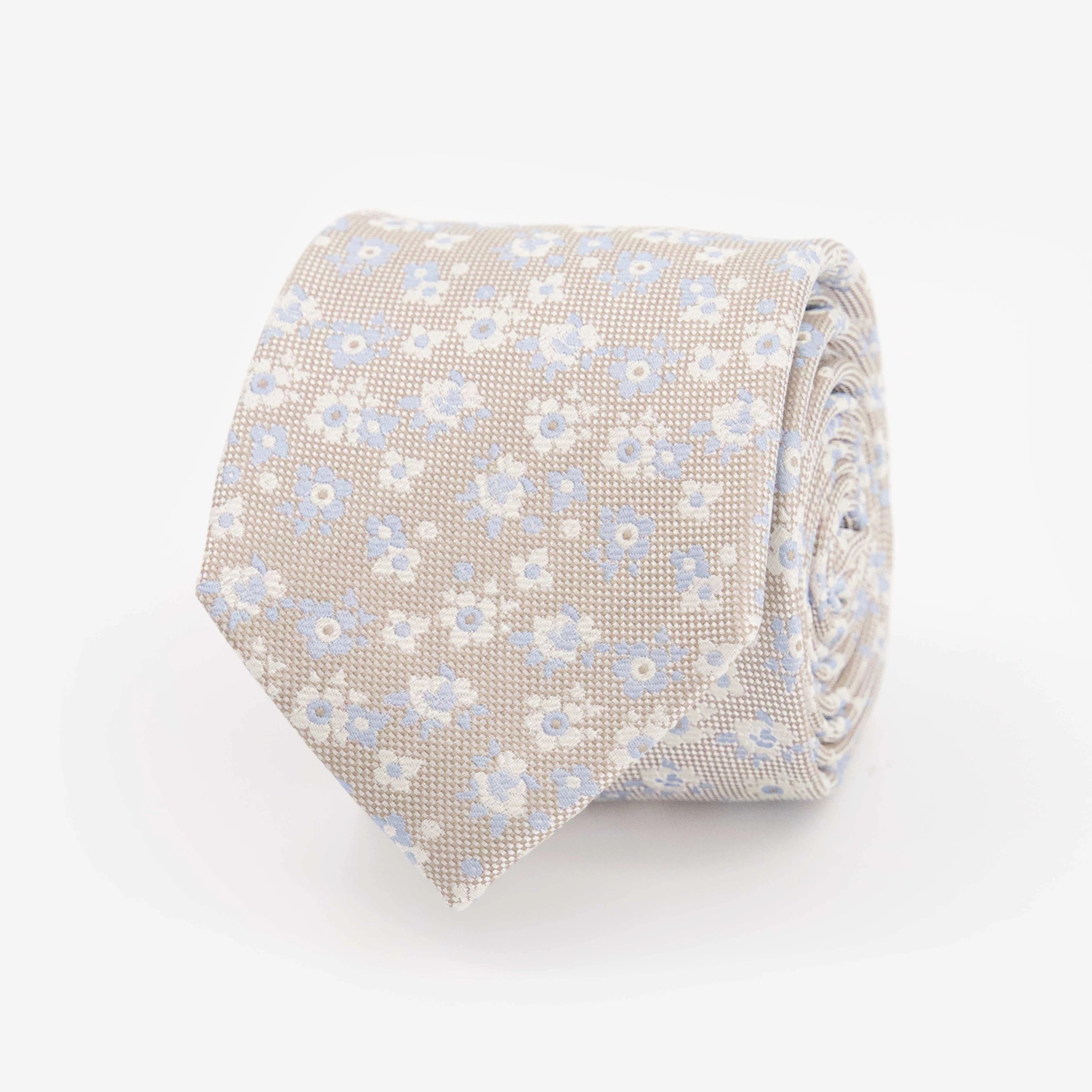 Marguerite Floral Light Champagne Tie