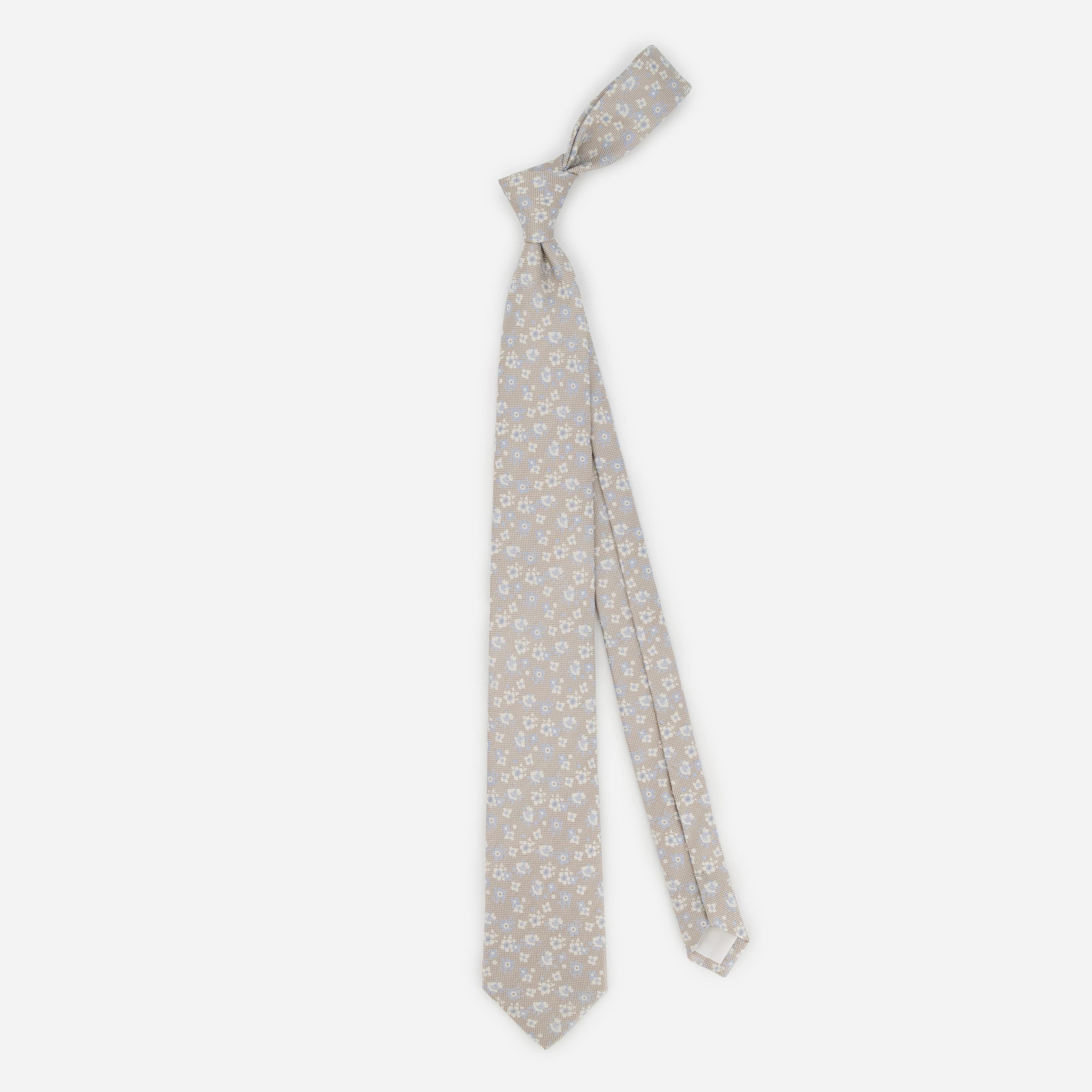 Marguerite Floral Light Champagne Tie