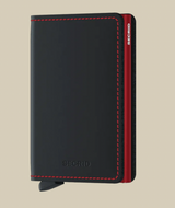Matte Black & Red Slim Wallet