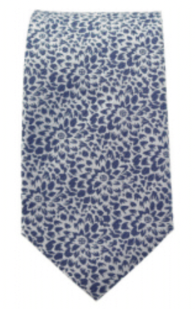 Silver Flower Tie