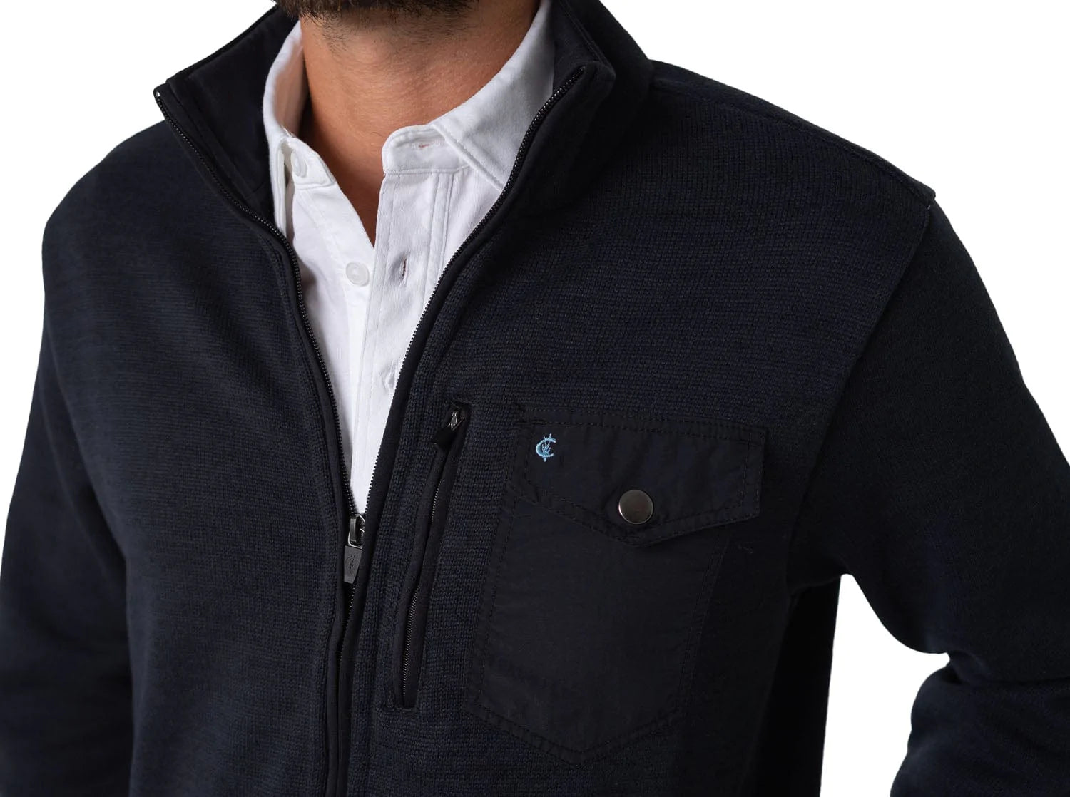 Black Sweater Fleece Jacket