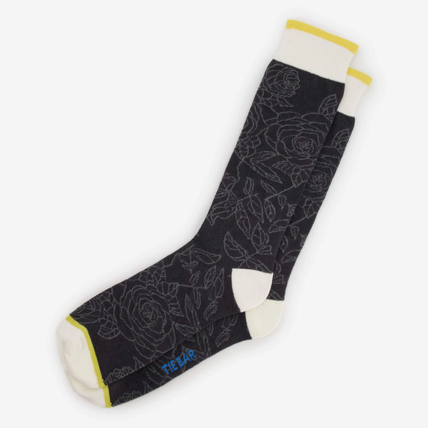 Charcoal Floral Socks