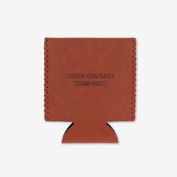 Liquid Courage Leather Koozie