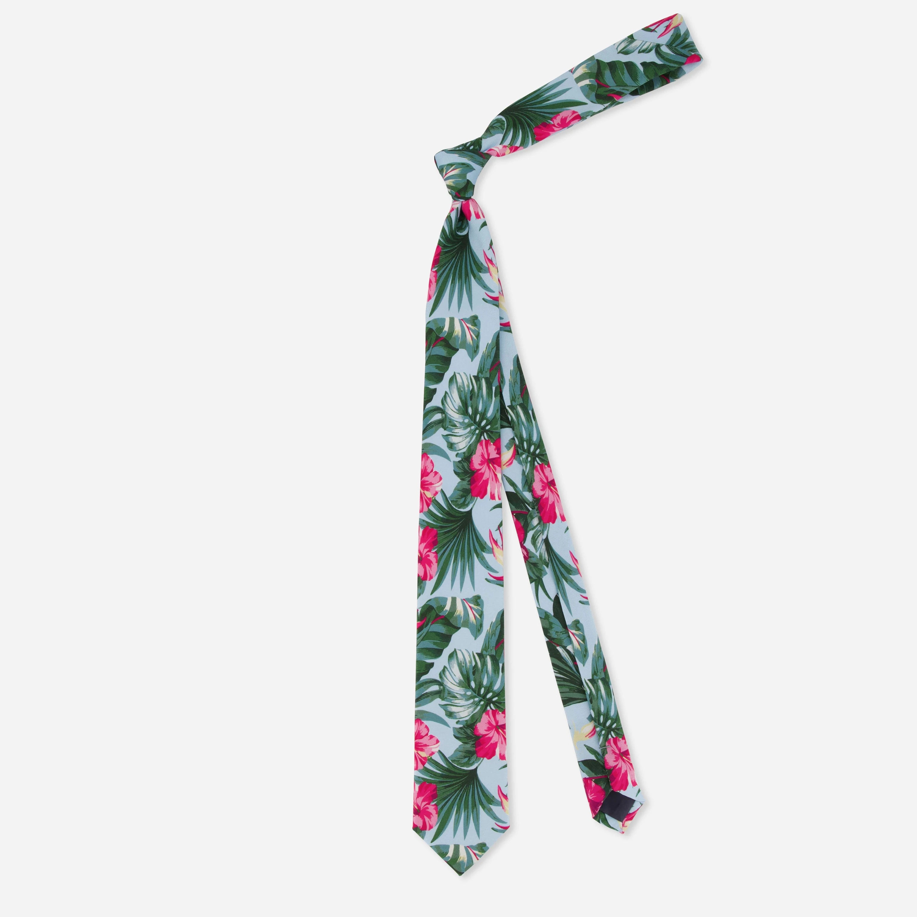 Shotgun Wedding Hibiscus Hideout Light Blue Tie