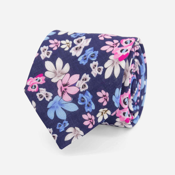 Tossed Lillies Navy Tie